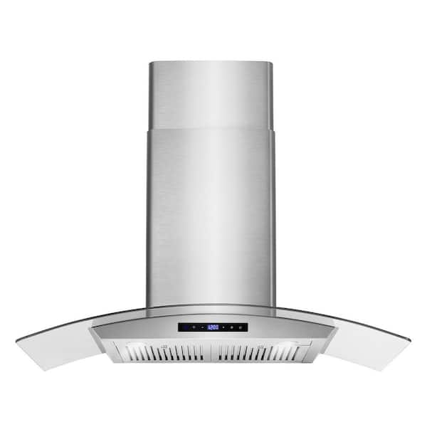 Cosmo 36 in. Vista Collection 380 CFM Ducted Wall Mount Range Hood, Touch Controls, LED Lights, Stainless Steel