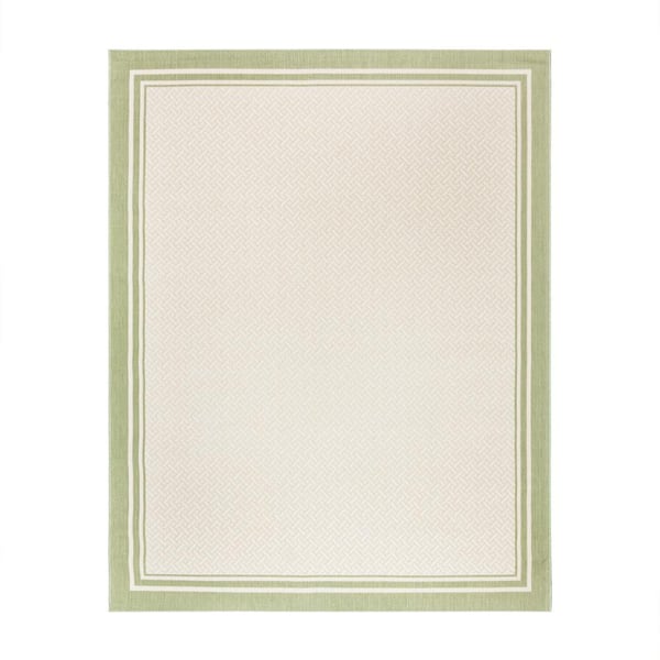 Gertmenian Paseo Soroa Sand and Palm 8 ft. x 10 ft. Border Indoor/Outdoor Area Rug