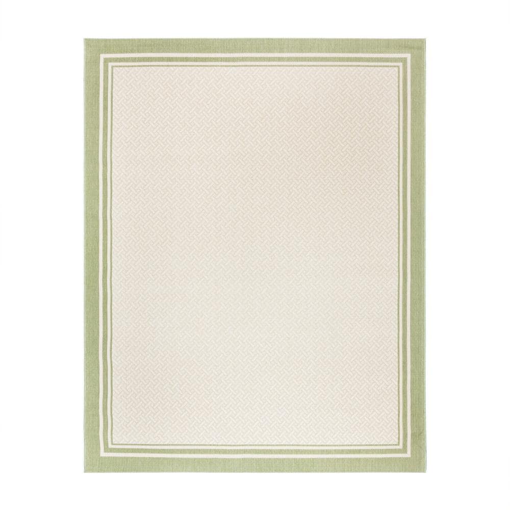 Palm/Sand 6' x 9' Synthetic Flat Woven Reversible Rug