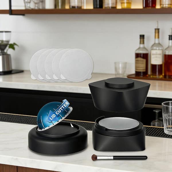 Silver Coffee Pod Organizer Drawer Organizer with Lid Remover and 50-Pieces Aluminum Foil Lids for Refillable Use