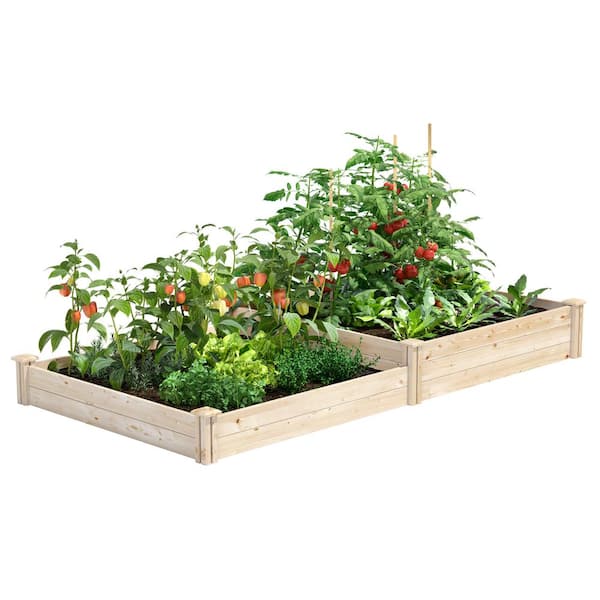 Greenes Fence Original Natural Wood Pine Rectangle Raised Garden Bed (96 in. L x 48 in. W x 10.5 in. H)