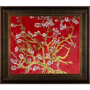 Branches of an Almond Tree in Blossom Original Framed Abstract Wall Art 26.5 in. x 30.5 in.