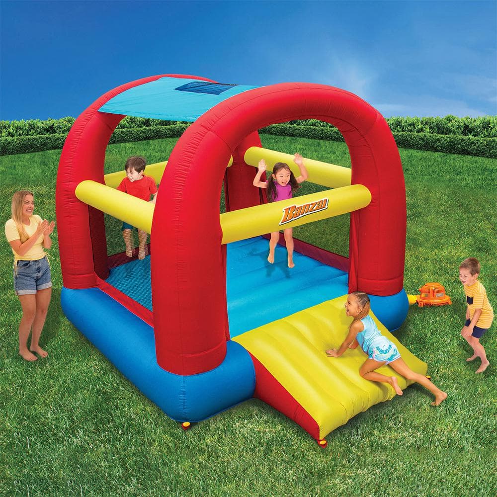 Banzai Banzai Cool Canopy Bouncer Outdoor Inflatable Slide/Shaded Backyard Bounce House