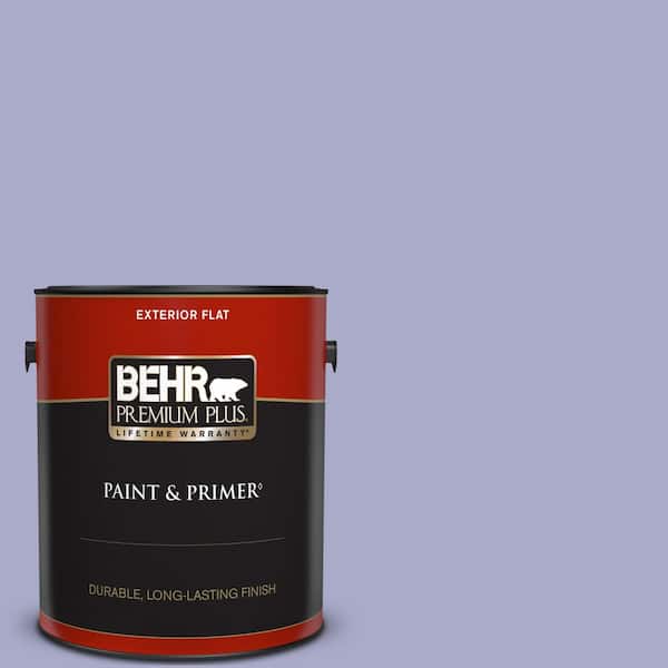 BEHR PREMIUM PLUS 1 gal. #M550-4 Wisteria Blue Flat Exterior Paint & Primer