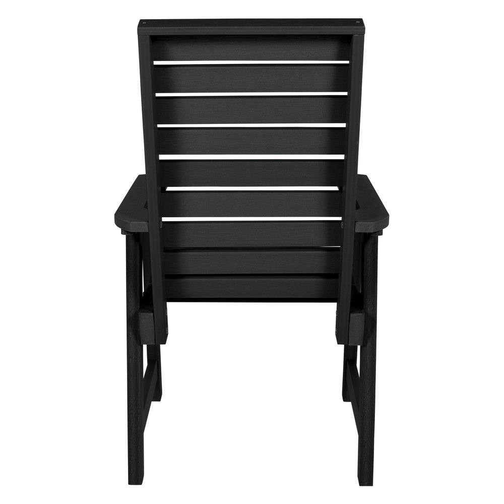 Black Weather-Resistant Synthetic Wood Dining Chair