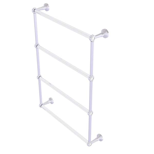 Allied Brass Pacific Beach 24 in. 4-Tier Ladder Towel Bar with Groovy Accents in Polished Chrome