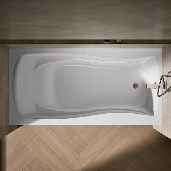 KOHLER K-1229-R-0 Mariposa Badewanne – 152 Cm, Weiß, Rechts, Mit Flansch