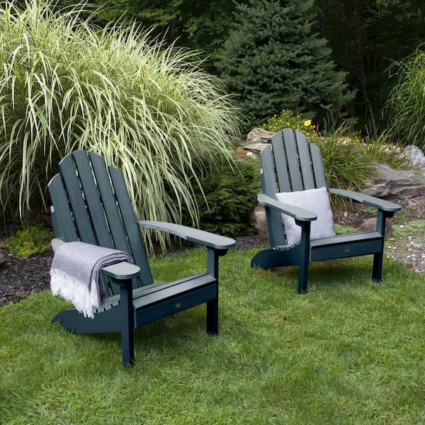 Highwood Classic Westport Federal Blue Recycled Plastic Set of 2 Adirondack Chair