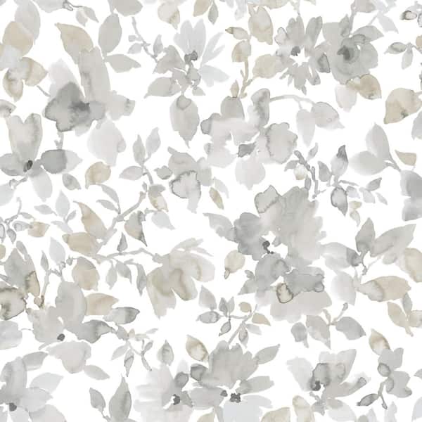 Beige White Flower Floral Self Adhesive Vinyl Contact Paper Peel Stick Wallpaper 