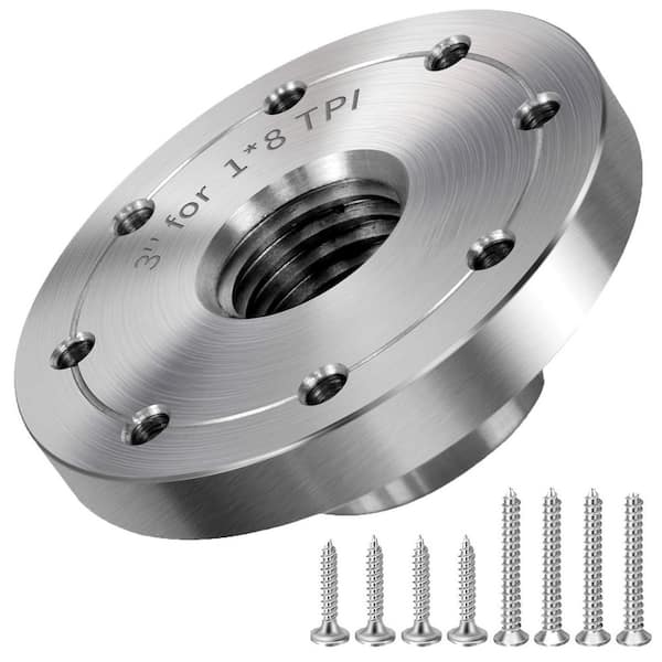 Unbranded 3 in. Steel Lathe Faceplate with 8 Screw Mounting Holes for 1 x 8TPI Spindle Wood Lathes (1-Pack)