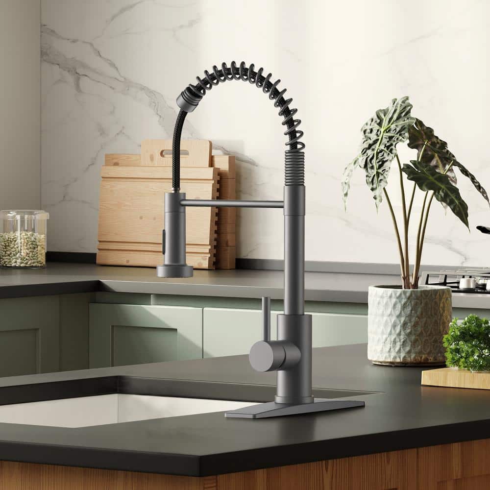 Matte Black Stainless Steel Pull Down Kitchen Faucet