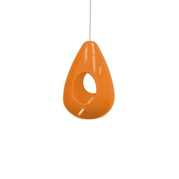 Alpine Corporation 10 in. Hanging Orange Teardrop Shape Birdhouse