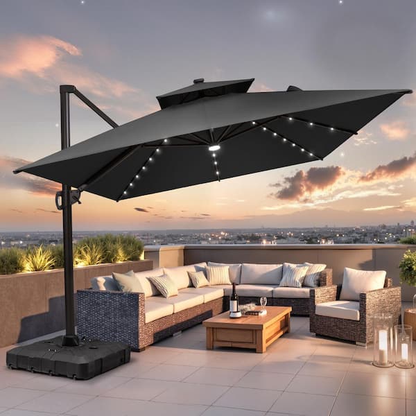 9 ft led patio umbrella WESTLAKE Solar Umbrella, Beige If your umbrella comes with its own light 9ft Solar LED Lighted Patio