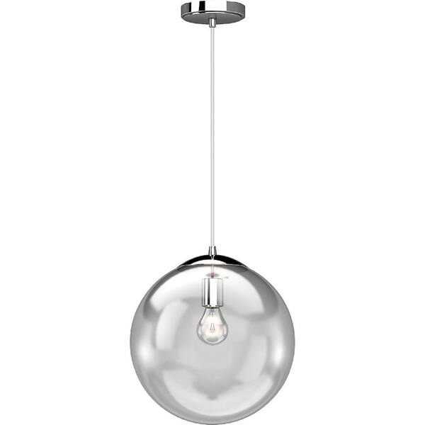 chrome globe pendant light