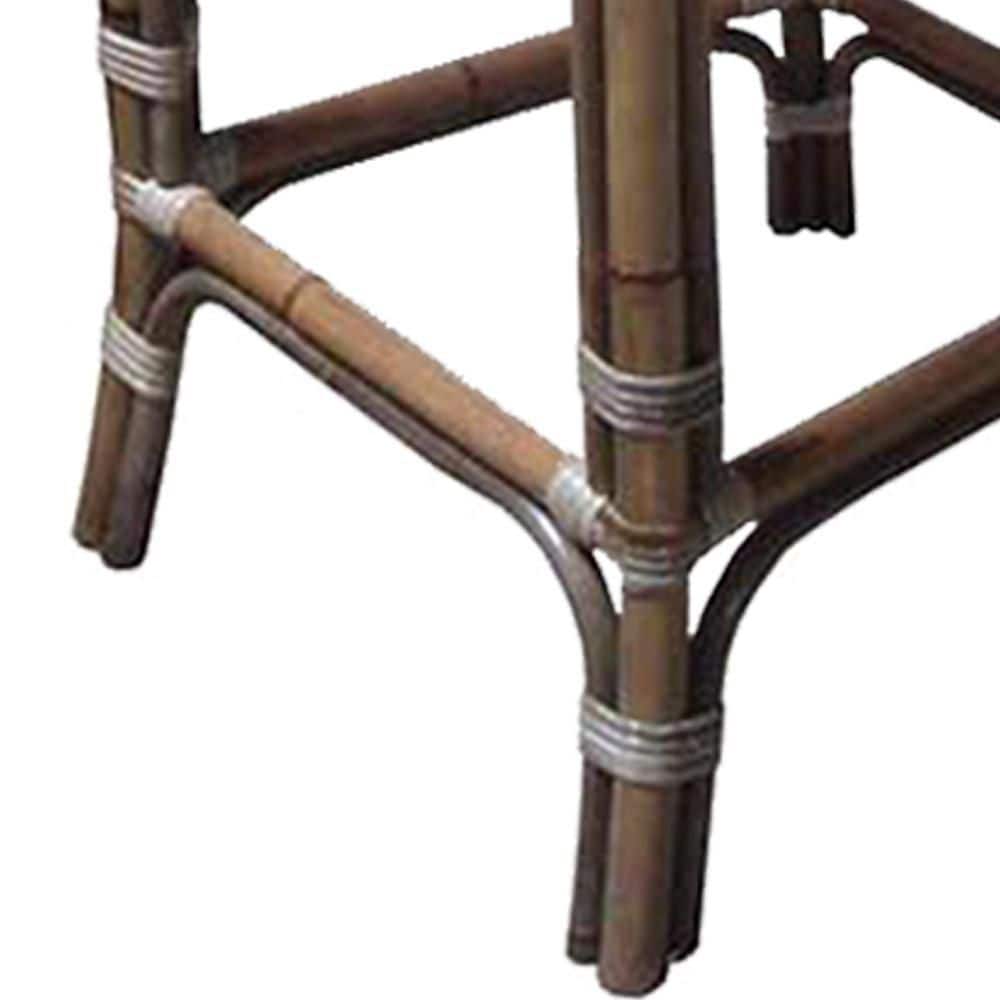 Weathered Gray Rattan High-Back Kubu Barstool