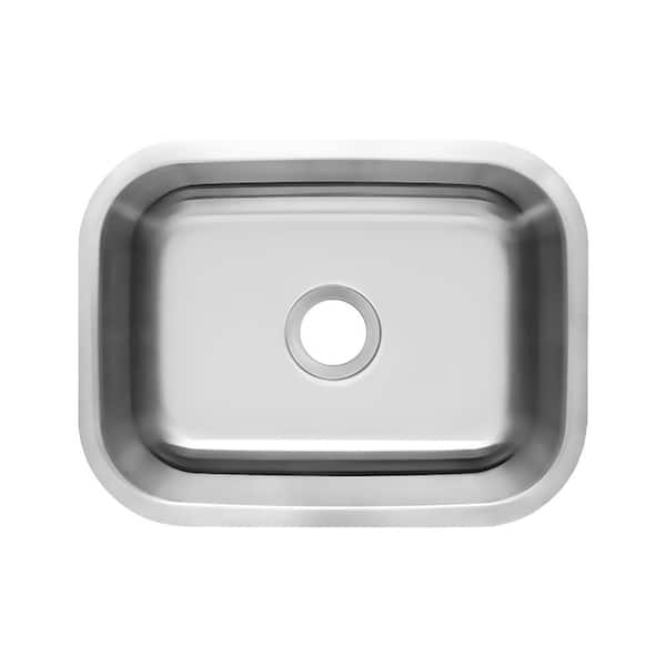23 in. Undermount Single Bowl 18 Gauge Stainless Steel Kitchen Sink