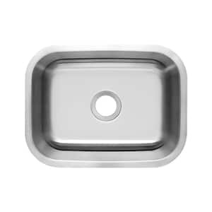 23 in. Undermount Single Bowl 18 Gauge Stainless Steel Kitchen Sink
