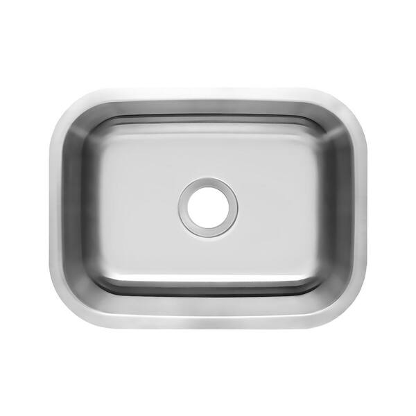 23 in. Undermount Single Bowl 18 Gauge Stainless Steel Kitchen Sink HCH ...