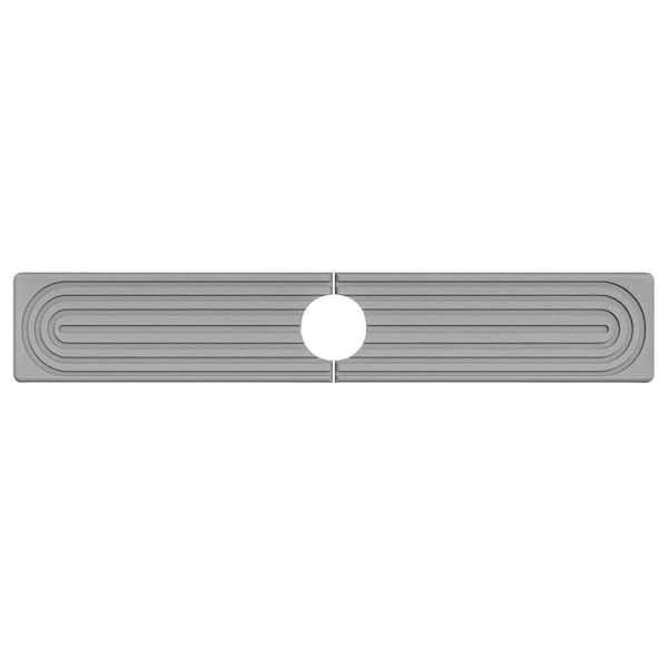 Light Gray Faucet Mat for Kitchen Sink, 0.3 in. H x 23.6 in. W x 3.9 in. D Quick Drying Splash Guard