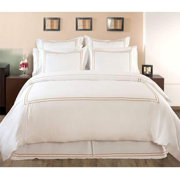 Home Decorators Collection Embroidered Craft Brown Twin Duvet