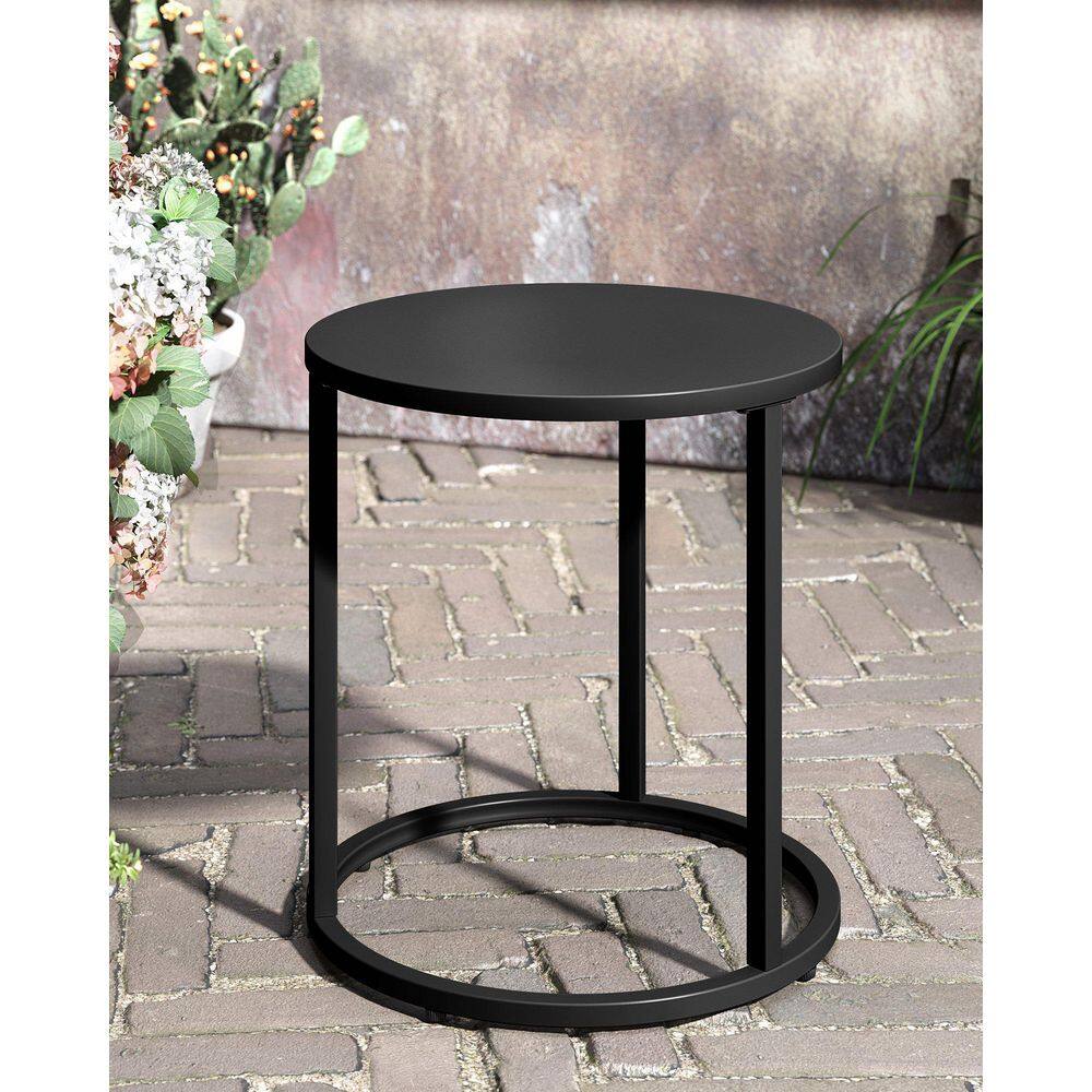 Crestlive Products 1-Piece Metal Round Side Table with Adjustable Feet ...