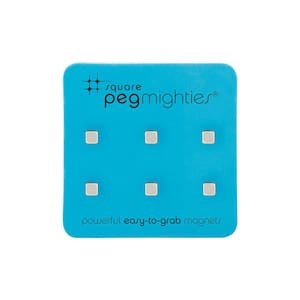 Square Peg Mighties Magnets, Chrome (6-Pack)