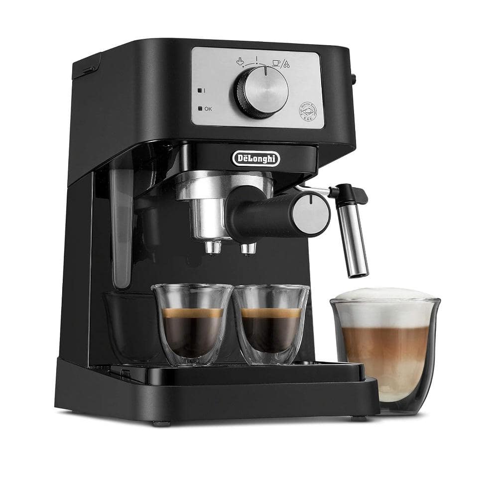 Aoibox Manual 2- Cup Espresso Machine with 15 Bar Pump Pressure and Milk Frother Steam Wand, Latte and Cappuccino Maker, Black