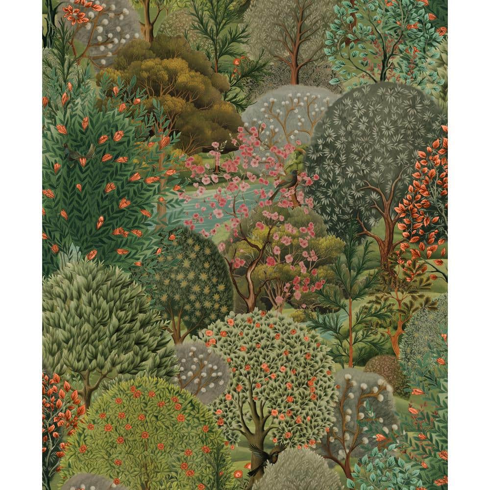 Green Enchanted Lush Landscape Tropical Non-Pasted Wallpaper