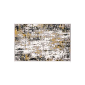 Tralee Modern Abstract Yellow 2 ft. x 3 ft. Area Rug