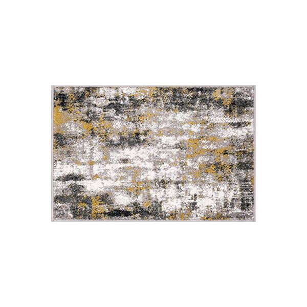 World Rug Gallery Tralee Modern Abstract Yellow 2 ft. x 3 ft. Area Rug