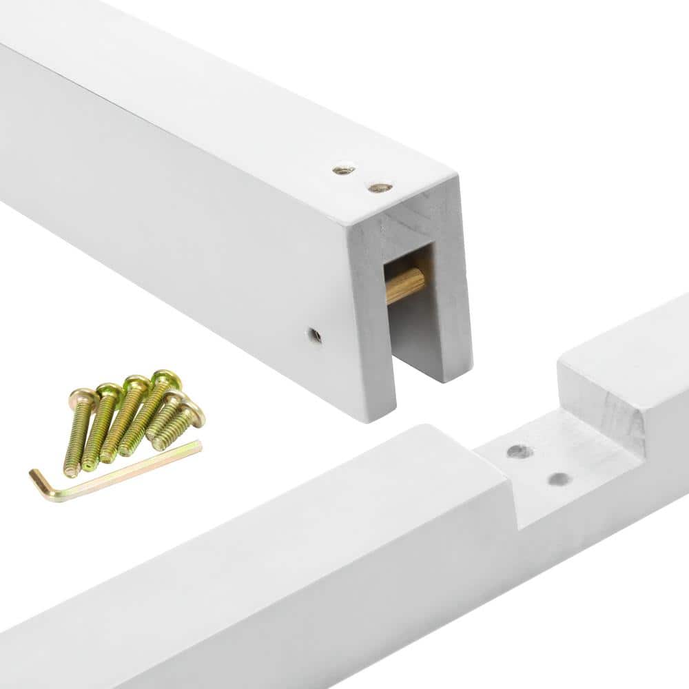 White Stained Wood 3-Panel Room Divider Stand