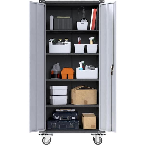 Kaikeeqli 16 in. D x 71 in. H x 32 in. W Black Steel Wardrobe, Metal Locker  for HomeOffice and Laundry Room, Freestanding Cabinet ZYHD-WJGYG-B - The  Home Depot