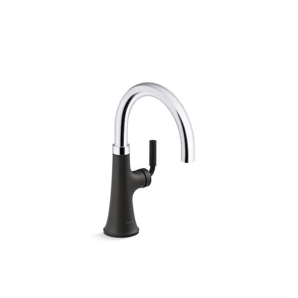 KOHLER Tone Swing Spout Bar Faucet in Polished Chrome and Matte Black