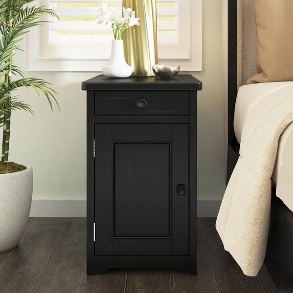 black retro nightstand