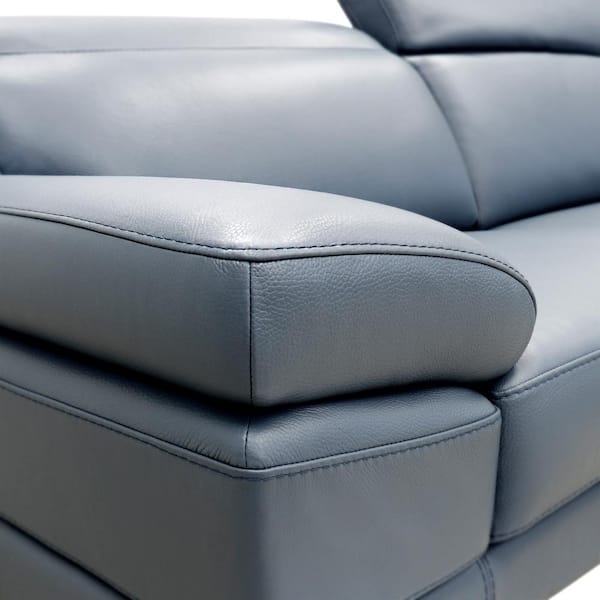 Seater Pillow Top Arm Sofa Pid 400sl, Slate Blue Leather Sofa