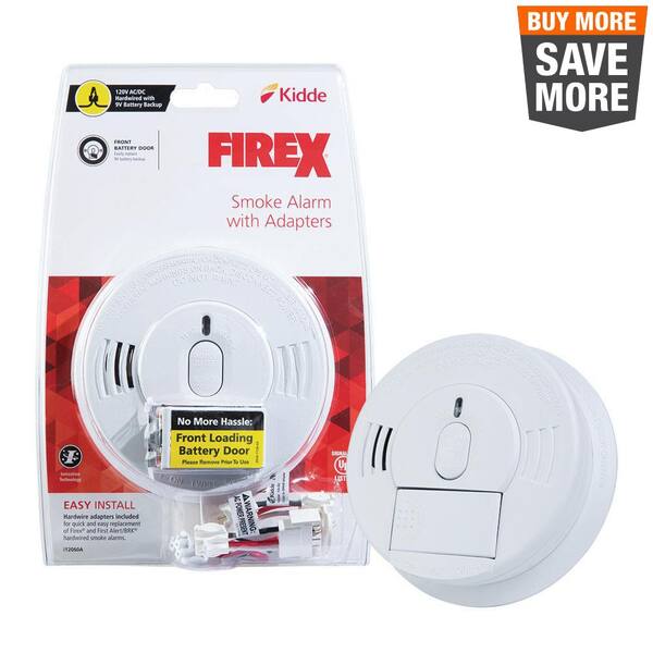 Kidde Firex Hardwired Smoke Detector With Adapters 9 Volt Battery Backup And Front Load Battery Door 21029886 The Home Depot