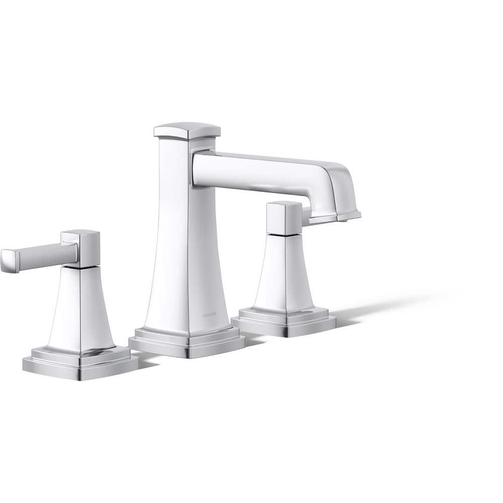 Polished Chrome Widespread Bathroom Sink Faucet with Lever Handles