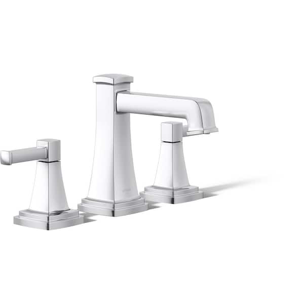 KOHLER Riff 8 in. Widespread Double Handle Bathroom Faucet in Polished Chrome