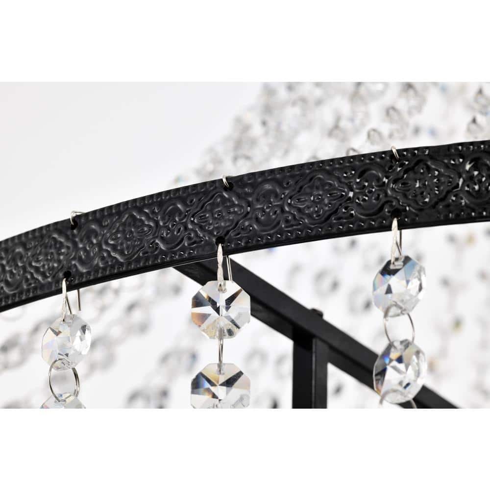 Edvivi Lighting Antique Black Finish 7-Light Empire Four Tier Chandelier with Crystals Hanging