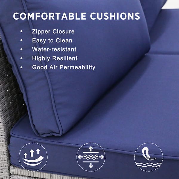 Outdoor Purple Cushion Cover Zip Closure. 