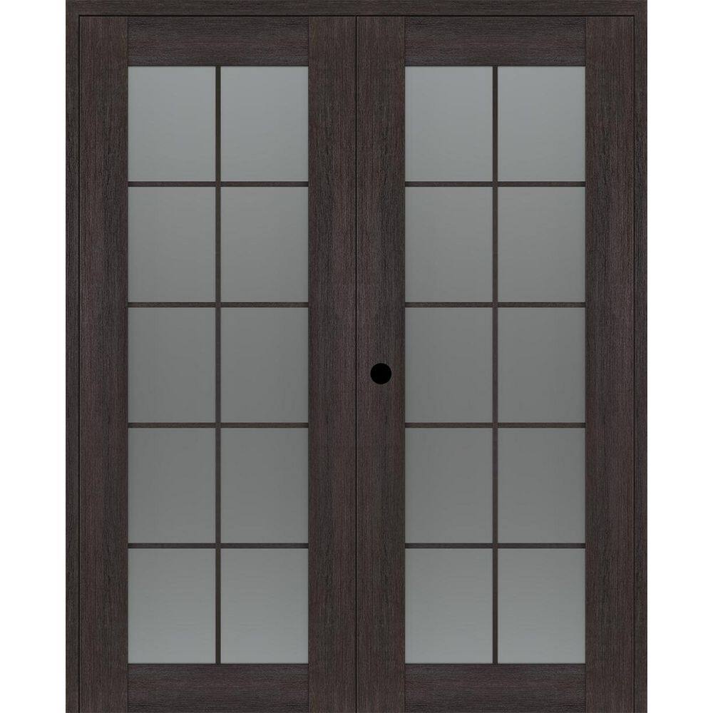 Avon 10 Lite N 48 in. x 80 in. Right 10-Lite Frosted Glass Veralinga Oak Wood Composite Double Prehung French Door price history on PriceWatchPro