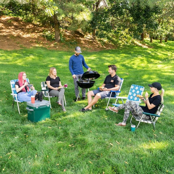 Durable Black And Red Aluminum Lightweight Stackable Folding Lawn