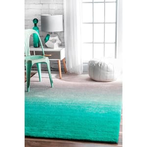 Luxe Ombre Turquoise 4 ft. x 6 ft. Area Rug