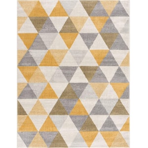 Savannah Collection - Modern Geometric Entrance Area Rug and Runner (2x10 feet) Abstract - 2'3" x 10', Yellow