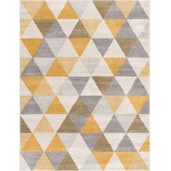 Savannah Collection - Modern Geometric Entrance Area Rug and Runner (2x12 feet) Abstract - 2'3" x 12', Yellow