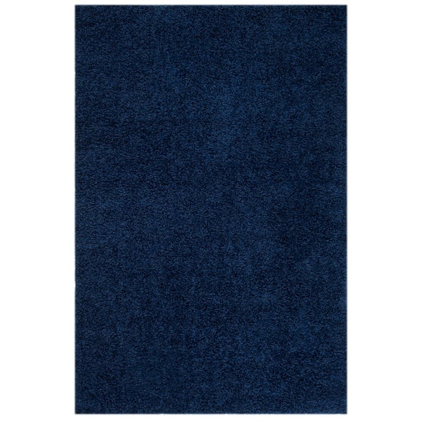 SAFAVIEH Athens Shag Navy 6 ft. x 9 ft. Solid Area Rug