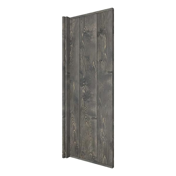 CALHOME 12 in. x 42 in. Weather Gray Solid Pine Wood Bathroom Urinal Partition