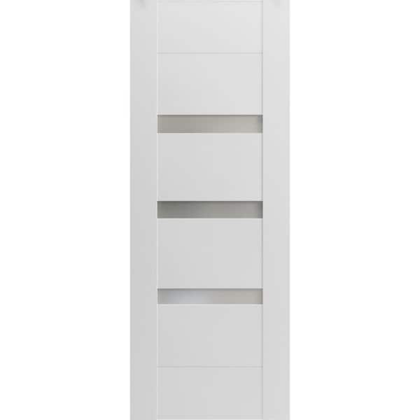 18 in. x 80 in. Solid MDF Frosted glass White Interior Door Slab