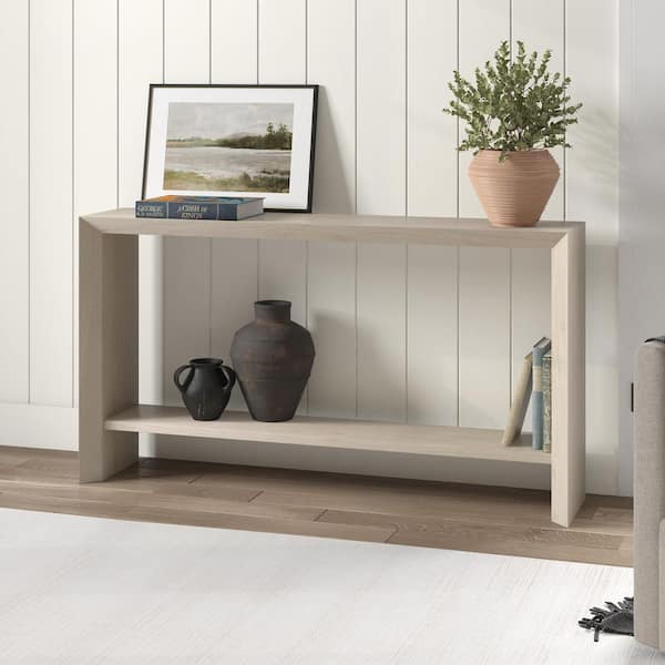 Osman 55 in. Alder White Rectangle MDF Top Console Table