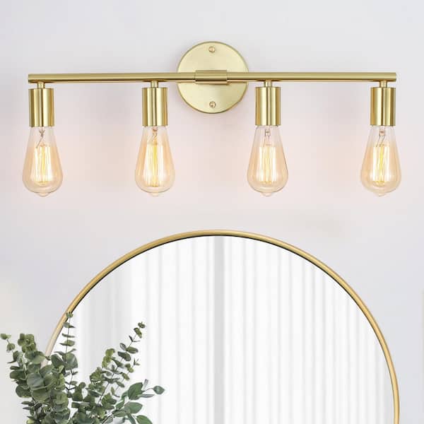 22.8 in. 4-Light Gold Modern Wall Sconce Bathroom Vanity-Light Indoor Wall Light for Kitchen Island